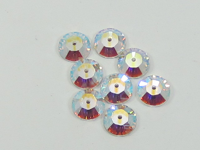 1 Gross. 12ss (3mm) CRYSTAL AB SEW ON FLATBACK European Rhinestones